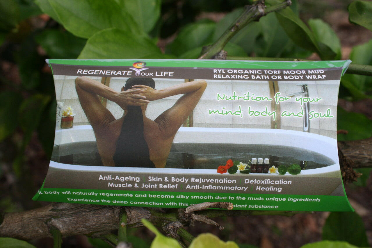 Moor Mud Organics Bath or Body Wrap packaged regenerateyourlife